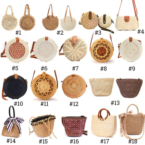 2019 Women Vintage Beach Straw Bag Ladies Handmade Woven Rattan Messenger Handbag Summer Bali Bohemian Crossbody Shoulder Bag