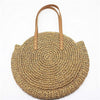 Handmade Woven Round Women Shoulder Bag Bohemian Summer Straw Beach Handbag for Travel Shopping Female Tote Rattan Wicker Bags