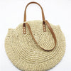 Handmade Woven Round Women Shoulder Bag Bohemian Summer Straw Beach Handbag for Travel Shopping Female Tote Rattan Wicker Bags