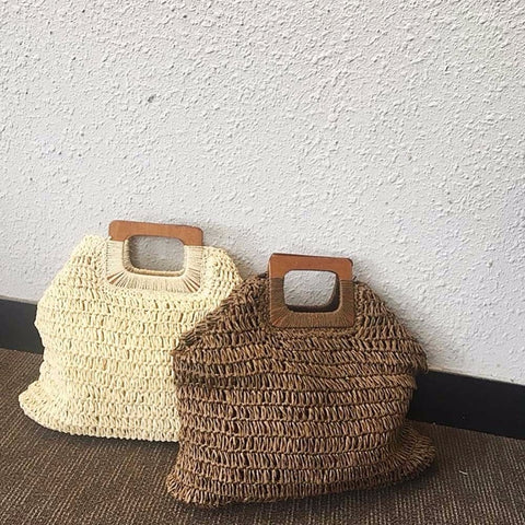 New Bohemian Straw Bags for Women Large Capacity Beach Handbags Summer Vintage Rattan Bag Handmade Kintted Travel Bags